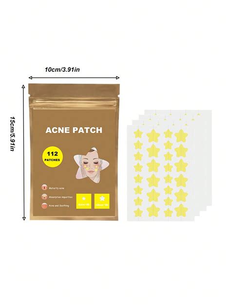 112pcs Acne Patch Pimple Cover Patch Yellow Star Shaped Acne Absorbing