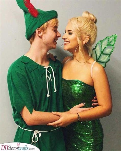 Peter Pan And Tinkerbell Fly To Neverland Cute Couple Halloween