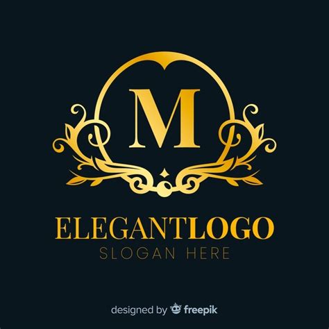 Free Vector Golden Elegant Logo Flat Design