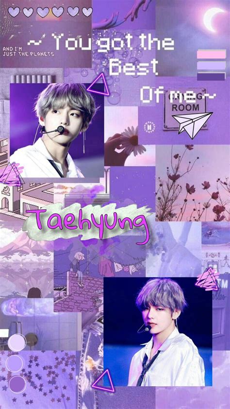 Bts Bangtan Kim Taehyung Purple Aesthetic Collage Wallpaper By Images And Photos Finder