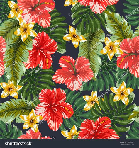 Maybe you would like to learn more about one of these? Seamless Pattern Colorful Hawaiian Flowers On Stock Vector ...