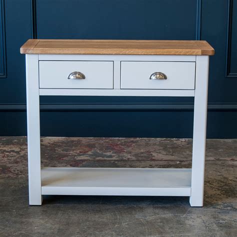 Portland Oak And Stone Painted 2 Drawer Console Table Portland Furniture