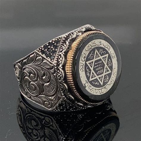 Buy Silver Seal Of Solomon Ring Hz Solomon Signet Ring Star Of