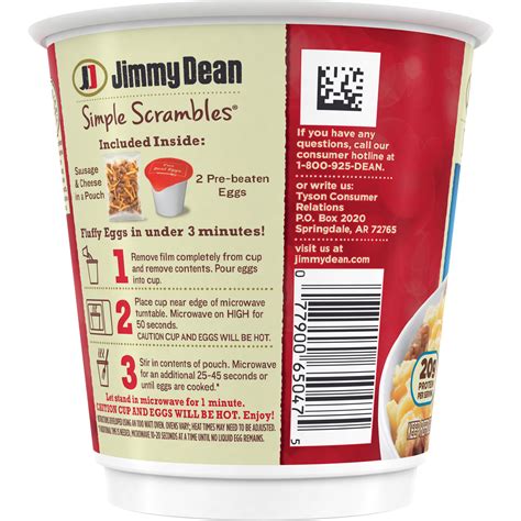 Jimmy Dean Simple Scrambles Quick Breakfast Cup Sausage 535 Oz