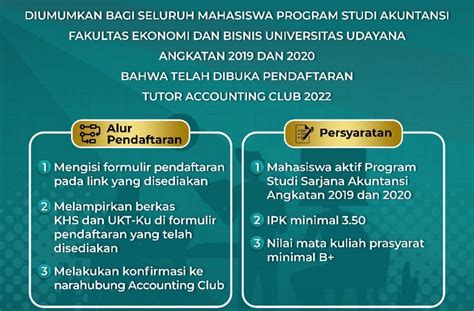 Hima Akuntansi Feb Unud Perpanjangan Pendaftaran Tutor Accounting Club