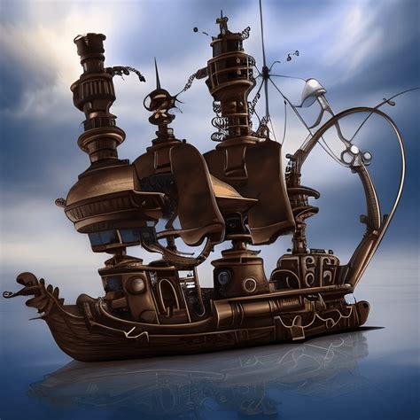 Steampunk Ship In The Sky · Creative Fabrica