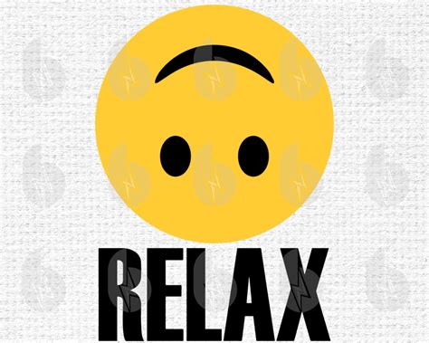 Sarcastic Relax Smiley Face Emoji Svg Files For Cricut Etsy