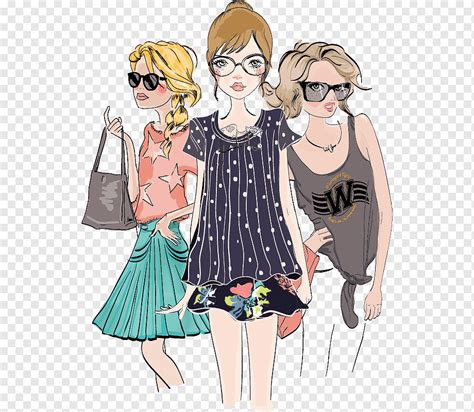 34+ anime png images for your graphic design, presentations, web design and other projects. Illustration mit drei Frauen, Modeschönheit, Anime, Kunst ...