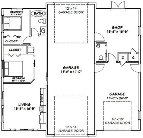 Barndominium Floor Plans With Rv Storage