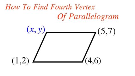 How To Find Fourth Vertex Of Parallelogram Coordinate Geometry