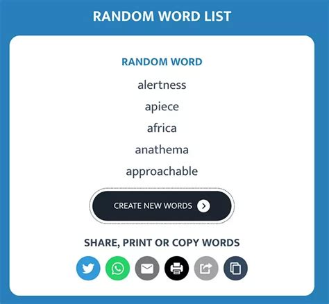 Random Word Generator Create A List Of Random Words Letter A Words