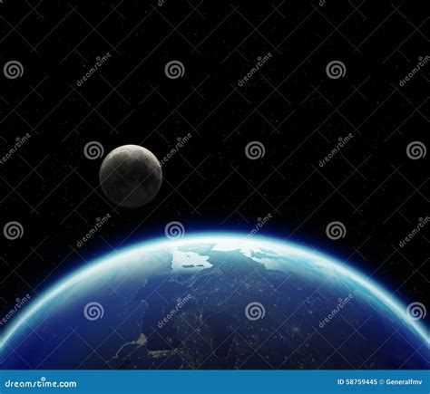 3d Planet Earth With Moon Elements Of This Image Furnished By N Stock