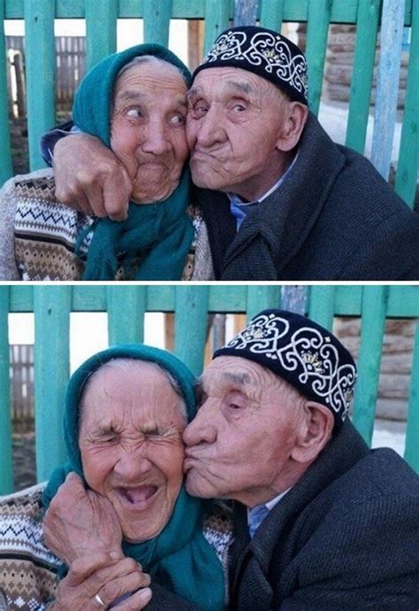 Making Funny Faces Old Russian Couple From Khalilov Village Have Been Happily Married For 65