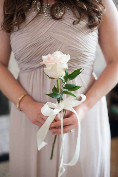 Single Stem Bouquets Are Perfect For Bridesmaids Like This White Rose