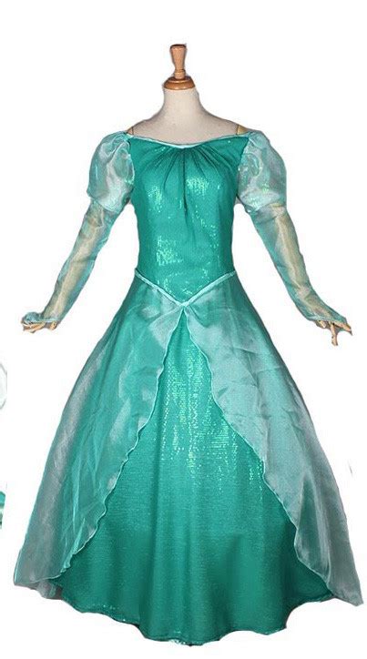 Disney Mermaid Ariel Princess Cosplay Costume Dress For Adults