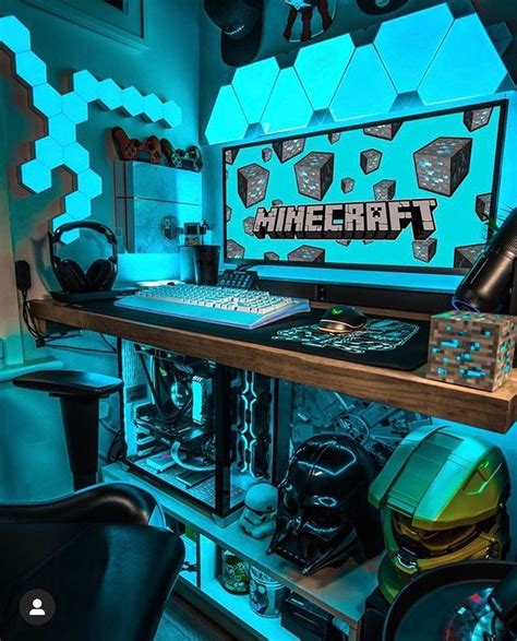 Minecraft Setup Video Game Room Design Video Game Rooms Gaming Room