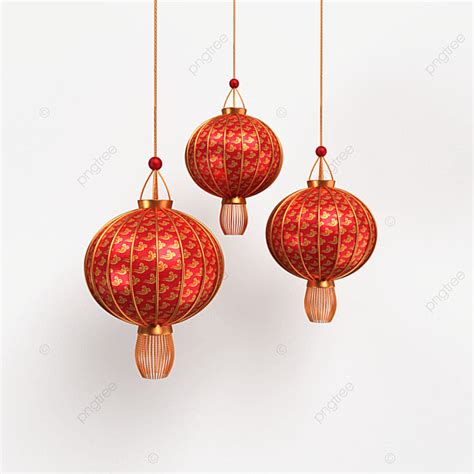 Gambar Merah Dan Emas Tradisional Cina Lentera Lampion Konsep Desain