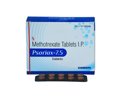 Psoriax Methotrexate 75mg Tablet 75 Mg Packaging Size 20x10