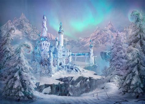 The Castle Of The Snow Queen By Qi Art Ice Castles Fantasy Castle