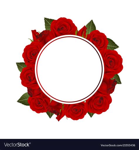 Red Rose Flower Banner Wreath Royalty Free Vector Image