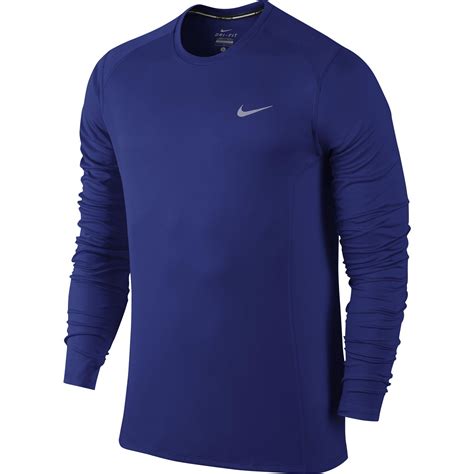 Nike Mens Dri Fit Miler Long Sleeve Top Deep Royal Blue