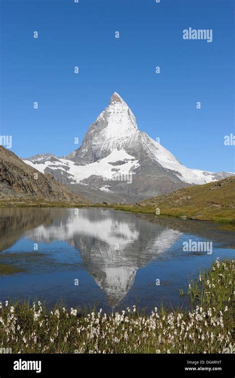 Matterhorn Reflected In Lake Riffelsee Zermatt Valais Switzerland