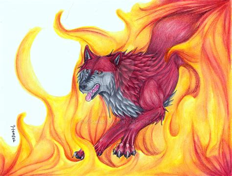 Art Trade Fire Wolf By Itsmar On Deviantart