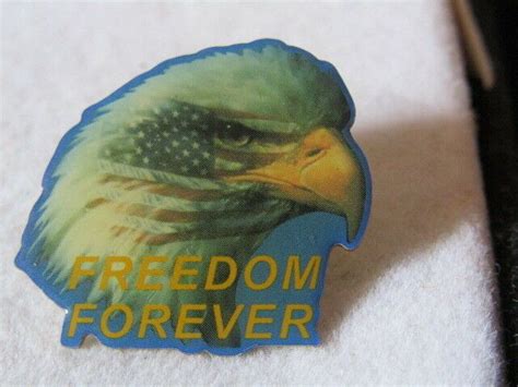 Usa America Flag Bald Eagle Freedom Forever Vintage Pin Back Ebay