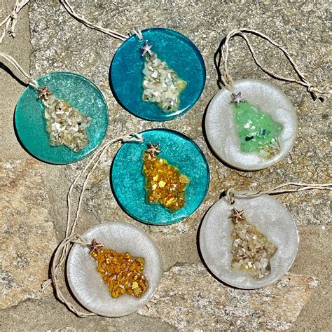 Beach Ornaments With Christmas Tree Glow In The Dark Beach Christmas Ornament Sea Glass