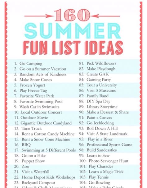 160 Things To Do In Summer When Your Bored By Haley Ariel
