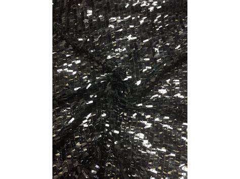 Showtime Fabric All Over Stitched Sequins Mesh Heavy Sequins Black