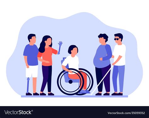 Group People With Disabilities In Need Royalty Free Vector