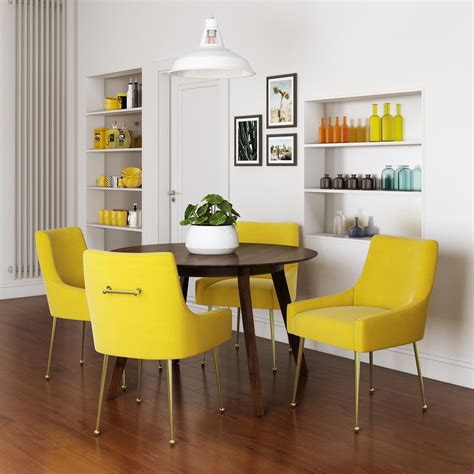 Even though all the yellow dining chairs are about the same colour, you can select the chairs based on their shape, their size, their padding and their overall design. Novogratz Huxley Accent/Dining Chairs, Set of 2, Mustard ...