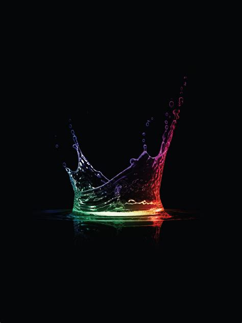 3d Rainbow Water Drop Black Android Wallpaper Free Download