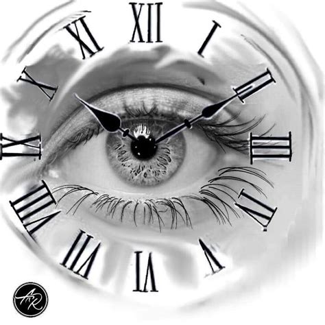 Design Eye Clock Tattoo Drawing