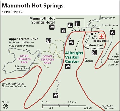 Yellowstone Mammoth Hot Springs Map 791×733 National Parks Map