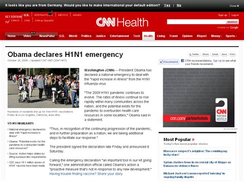Obama Declares H1n1 Emergency