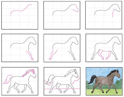 How To Draw Horses Step By Step Horse Drawing Step By Step Bodenfwasu