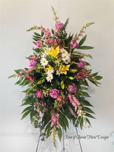 Rose Of Sharon Floral Designs Pink Standing Spray Funeral Flower