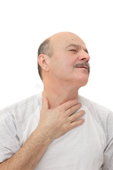 Man Has Sore Throat Infection And Colds Stock Image Image Of Male