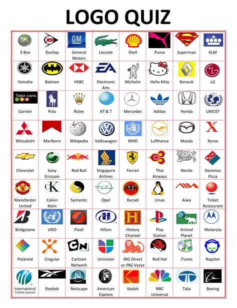 More than 1000 logos ! 5 Best Images of Logo Trivia Printable - Guess the Logo ...