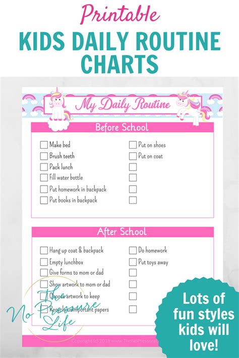 Morning Routine Checklist For Girls