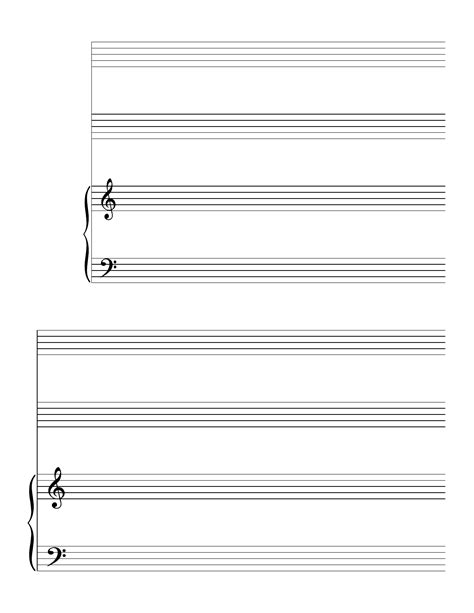 2 Systems Of 2 Staves And Piano Music Paper Free Download
