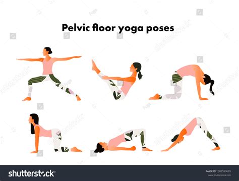 Pelvic Floor Yoga Poses Woman Health 库存矢量图（免版税）1603599685 Shutterstock