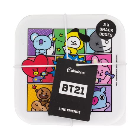 Bt21 Set Of 3 Snack Boxes Lunch Box Free Shipping Over £20 Hmv