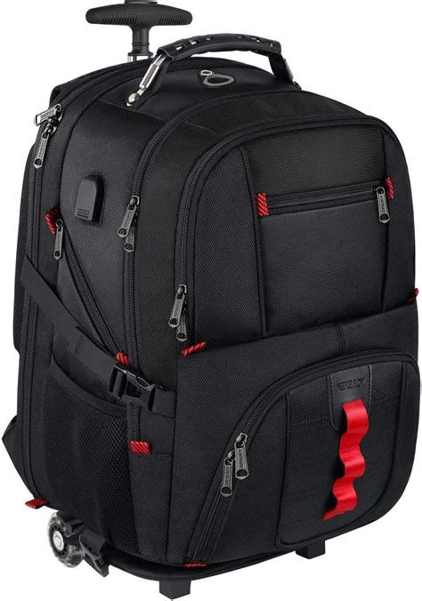 Yorepek Backpack With Wheels Trolley Backpack Travel Rolling Backpack
