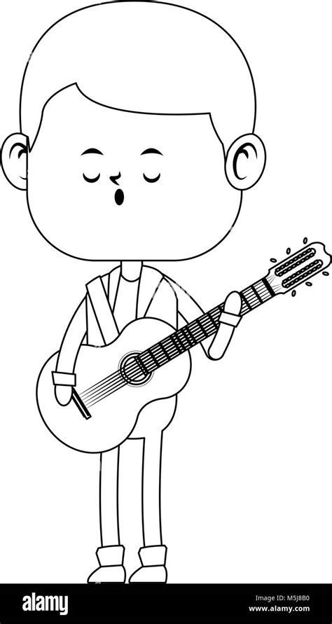Cute Boy Playing Guitar Stock Vector Image And Art Alamy