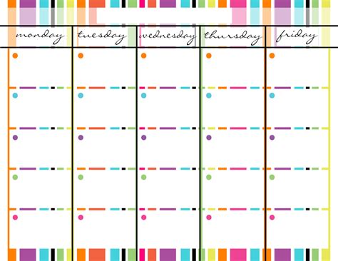 Monday Thru Friday Schedule Template ⋆ Calendar For Planning