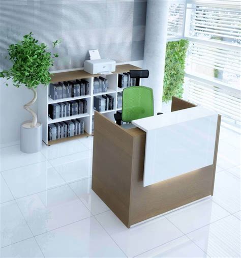 Tera Small Reception Desk Wlight Panel By Mdd Office