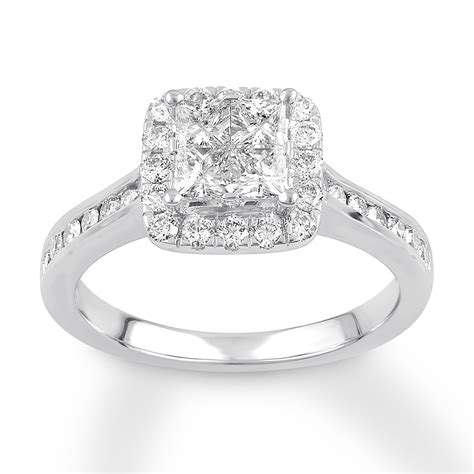 Diamond Engagement Ring 78 Ct Tw Princess Cut 14k White Gold Jared
